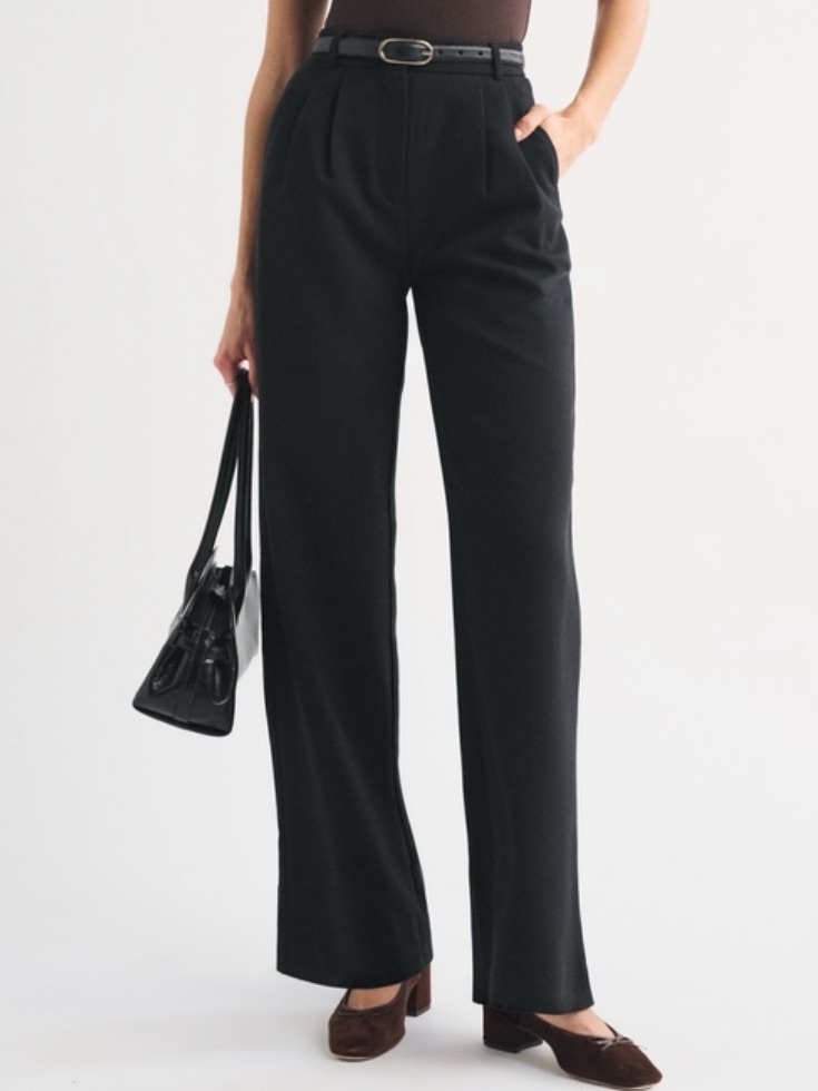Abercrombie & Fitch Tailored Wide Leg Pant In Black